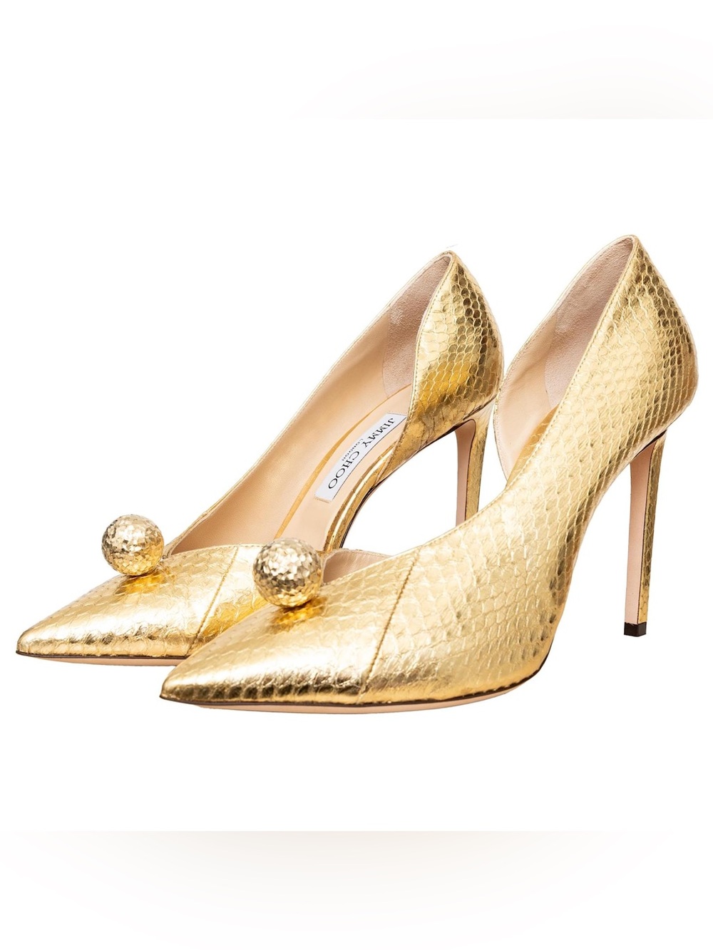 Jimmy Choo Sadira Gold Metallic Pumps